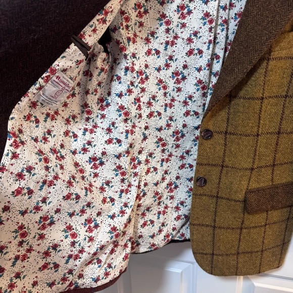 Sundance Solange Patchwork Wool Blazer Harris Tweed Floral Lining Women’s Size 4 - Picture 7 of 12